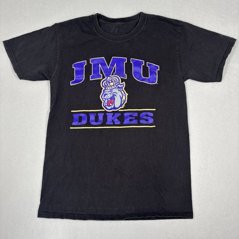 James Madison University T-shirt Women's Size Small Russel JMU Dukes Black Tee